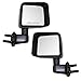 Manual Side View Mirrors Textured Driver and Passenger Replacements for 07-17 Jeep Wrangler 68081251AA 68081250AA
