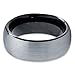 Tungsten Wedding Band Ring 8mm for Men Women Comfort Fit Black Enamel Domed Round Brushed Lifetime Guarantee Size 11.5