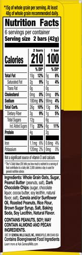 NATURE VALLEY CRUNCHY GRANOLA BARS, PEANUT BUTTER DARK CHOCOLATE, 12 BARS, 8.94 OZ