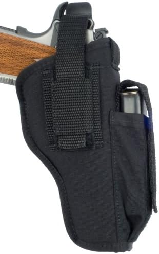 Soft Armor Ambidextrous Nylon Hip Gun Holster with Molded Thumb Break Retention, Black, Size 52