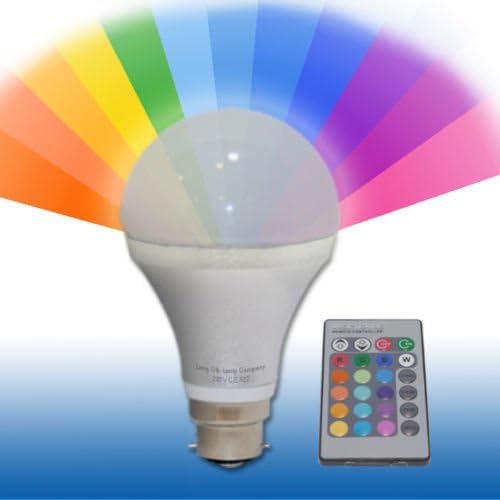 TCP 3.5W 300lm Remote Control LED Smart Lamp BC/B22, 3.5 W, Multi, 160LDA3.5WB22CORGB