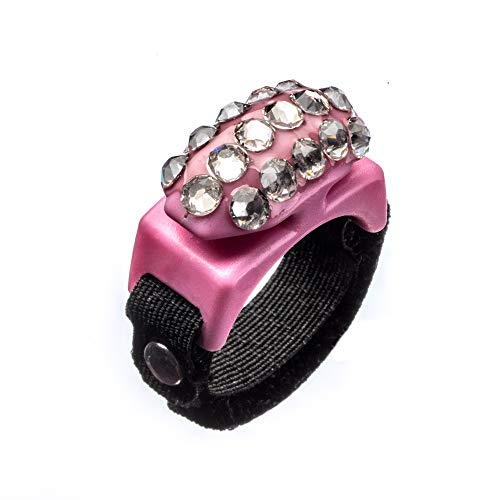 Thread Cutterz Ring Pink w/ 3 Rows Clear Crystals - A Ring That cuts Thread, Yarn & Embroidery Floss