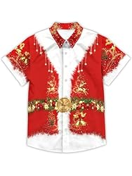 Christmas Hawaiian Shirts for Men Summer Beach