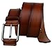 Bullko Men's Casual Genuine Leather Dress Belt For Jeans 1 1/2, Red Brown, 38 inch