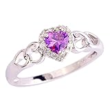 Psiroy Women's 925 Sterling Silver 1cttw Amethyst Filled Ring