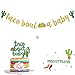 Finseng Taco Bout A Baby Gold Glitter Banner Sign Garland for Mexican Fiesta Themed Baby Shower Decorations