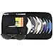 Vulcan-x CD Sun Visor Organizer Detachable Portable PU Leather with 8 CD Slots + 3 Credit Cards Pockets + 1 Sunglasses Holder + 1 Pen Holder-Black