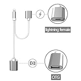 Lightning Cable OTG Adapter, Aitee Lightning to USB Camera Adapter iPhone 8/7/6/5, iPad, iPod, Support iOs10.3 Above (7.8 inch/20 cm)