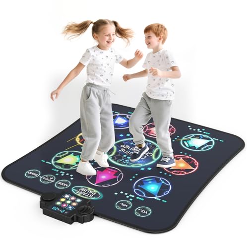 JOYCUDDLE Upgraded Dance Mat Toys for Kids 3-12 Years, Electronic Dance Pad with Light-Up 9-LED Buttons, 3 Game Modes, Adjustable 7-Level Volume, Toys for Girls and Boys