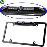 License Plate Frame Backup Camera Night Vision Car Rear View Camera with 8 Bright LEDs 170&deg; Viewing Angle Waterproof Backup Camera Vehicle Universal Reversing Assist Security
