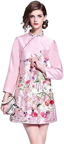 WTUG® Literary Retro Chinese Style Flower and Bird Embroidery Improved Chinese Cheongsam Dress Evening Dress Banquet Elegant