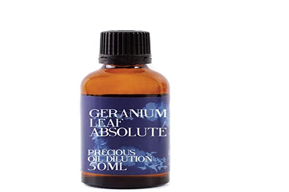 Mystic Moments | Geranium Leaf Absolute Oil Dilution 3% in Jojoba | Pelargonium Graveolens | Floral Green Skincare & Aromatherapy Oil | Massage & Body Oil | Natural Botanical Blend | 100ml