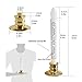 CelebrationLight 10 Pack Flameless Taper Candles with Remote/Timer, Battery Operated Flickering LED Window Candles, Vintage Christmas Electric Fake Candlesticks, Golden Holder