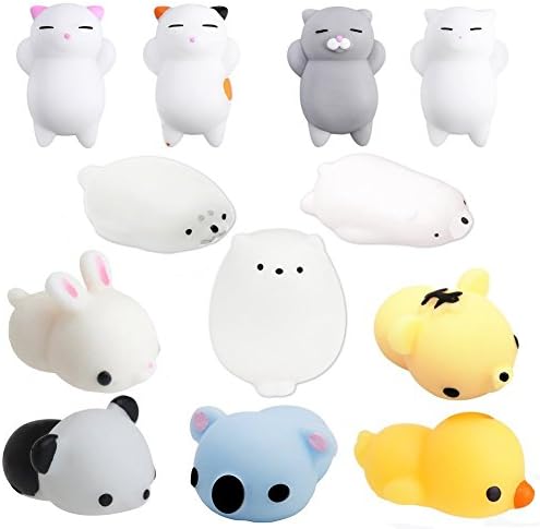 AJI Toys Soft Squishy Release Stress Animal (Pack of 12 Pieces)