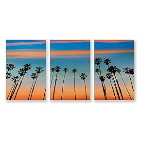 3 Panel The Palm Trees Pictures Home Wall...