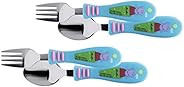 Zak Designs Peppa Pig - Kid Flatware Set with Fun Character Art on Both Utensils, Non Slip Fork and Spoon Set 