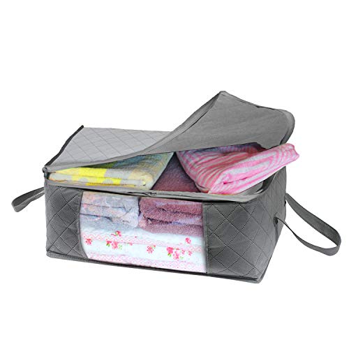 Woffit Foldable Storage Bag Organizers, Large Clear Window & Carry Handles, Great for Clothes, Blankets, Towels, Winter & Summer Clothing, Closets, Bedrooms, Under Bed & More (Extra Large) - Thumbnail 5