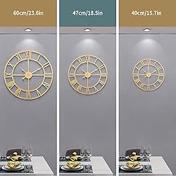Large Modern Metal Wall Clocks Rustic Round Silent