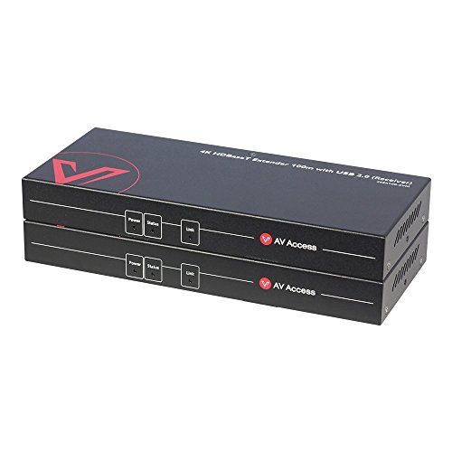 AV Access USB KVM Extender,100m(330ft) 4K 60Hz over Cat5e/6a ,Keyboard+Mouse+HDMI+USB,4 ports USB2.0,RS232,Independent EDID Management