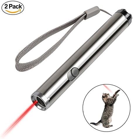 Cat Chaser Toys, 2 in 1 Multi Function Pet Cat Catch LED Light Interactive Exercise Toys Cat Training Tool - Pack of 2