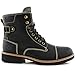 Polar Fox Brady MPX508571 Mens Casual Classic Combat Fur Lined High-Top Motorcycle Boots – Black, Size 10.5