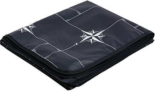 MB Coastal Designs 15411 Northwind Nautical Plastified Tablecloth, Navy Blue/White