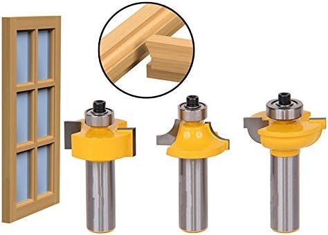 AKUTA 1/2 shank T type ballnose 3pcs Glass door plank wood working tools curboard cutter router bits