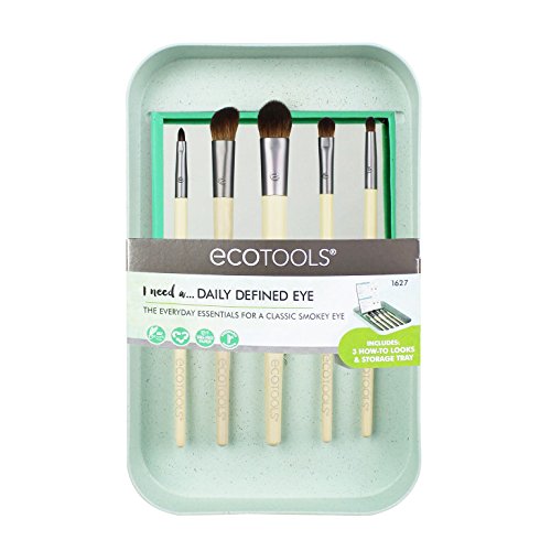 EcoTools--Cruelty Free Daily Defined Eye Kit--Includes: Large Shadow, Angled Crease, Accent Shadow, Detail Liner, Liner Smudge Brushes