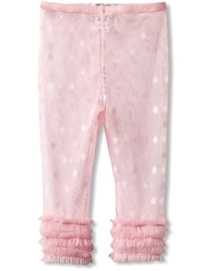 Little Girls’ Polka Dot Lace Ruffle Capri Legging