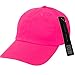 Washed Low Profile Cotton and Denim Baseball Cap (HOT PINK),One Size