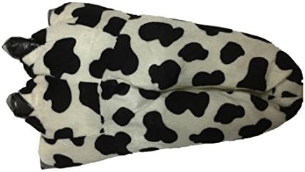 Halloween Costume House Shoes Cozy Slip On Bear Paw Slippers Cow L