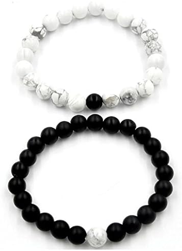 2pcs/set Couples Bracelets His &amp; Hers Distance Bracelet Lava Bead Matching Yin Yang Lovers