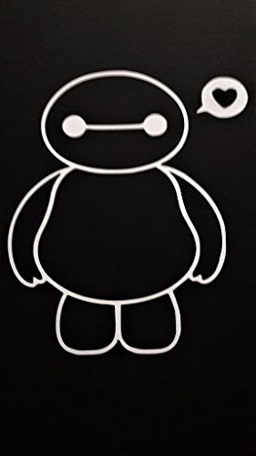 Baymax Big Hero 6 Vinyl Decal Sticker|WHITE|Cars Trucks Vans SUV Laptops Wall Art|5.5" X 4.75"|CGS660