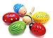 Set of 6 - 5PCS Colorful Adorable Wooden Egg Maracas Music Percussion Baby Kids Children Toy Egg Shakers(Assorted color) & 1 PCS Mini Wooden Ball Musical Instruments Maracas(Random color)