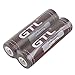 2PCS GTL ICR 18650 3.7V Lithium Rechargeable Battery Brown