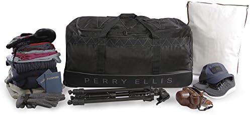 Perry Ellis Men's Extra Large 35" Rolling Duffel Bag-A335, Black/Grey, One Size 6 Perry Ellis Men's Extra Large 35" Rolling Duffel Bag-A335, Black/Grey, One Size