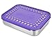 LunchBots Bento Trio Large Stainless Steel Food Container - Three Section Design Holds Sandwich and Two Sides - Bento Lunch Box for Kids or Adults - Dishwasher Safe and BPA-Free – Purple Dots