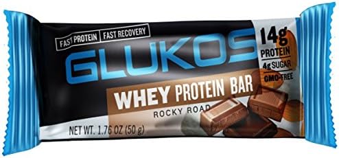 Glukos Energy Whey Protein Bar, Rocky Road, 12 Pack