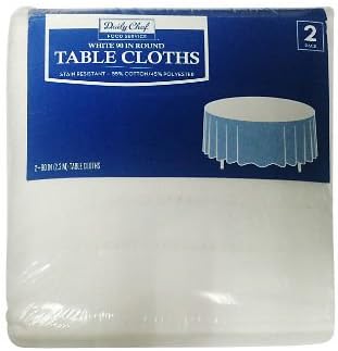 Daily Chef Round Tablecloth - White - 90" - 2 pk