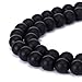 BRCbeads Onyx Black Agate Gemstone Loose Beads 8mm Matte Round Crystal Energy Stone Healing Power for Jewelry Making