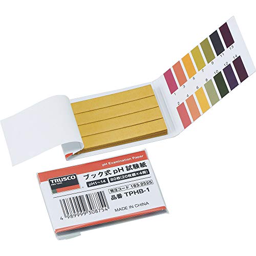 TRUSCO(トラスコ) ブック式pH試験紙 pH1~14 20枚綴X4冊 TPHB-1商品画像