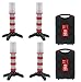 WISLIGHT LED Emergency Roadside Flashing Flares Safety Strobe Light - Road Warning Beacon, Magnetic Base, Detachable Stand, Storage Case (2 Cases = 4 PCS, Battery Not Included)