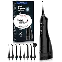 Hangsun Water Flosser for Teeth Cordless Oral Irrigator Dental Water Jet Electric Tooth Flosser with 8 Jet Tips 300ML Water Tank USB Rechargeable for Tavel and Home Use (Black)