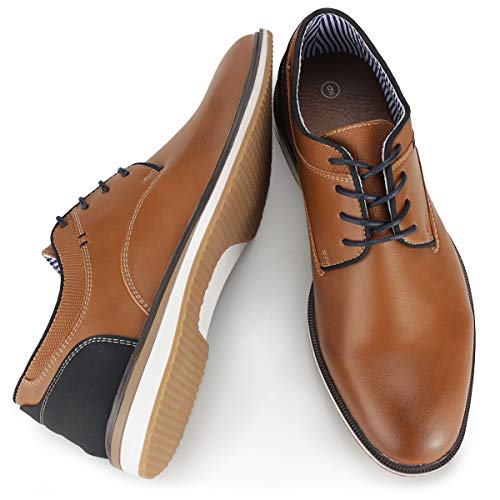 MERRYLAND Men's Business Casual Oxford Shoes,Tan PU, 7 M US Pricepulse