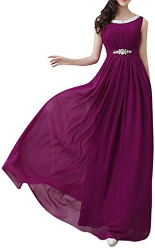 oppicong Women's Sleevelss Long Evening Party Gown Dress Chiffon US Size 4-18 Purple4