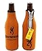 Browning Orange Bottle Zipper Koozie Cooler NEW B1