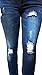 1826 Jeans Omega Womens Plus Size Blue Denim Stretch Ankle Jeans Skinny Distressed Pants (20)
