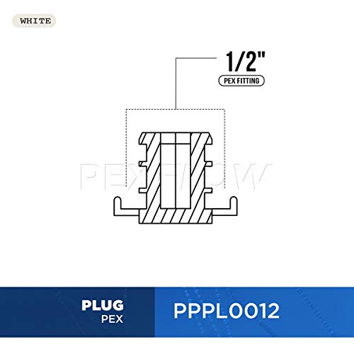 PEXFLOW PPPL0012-5 Plastic PEX Poly Alloy Plug End Cap Barb Pipe Fitting 1/2 Inch Pack of 5, 1/2, White - Thumbnail 4