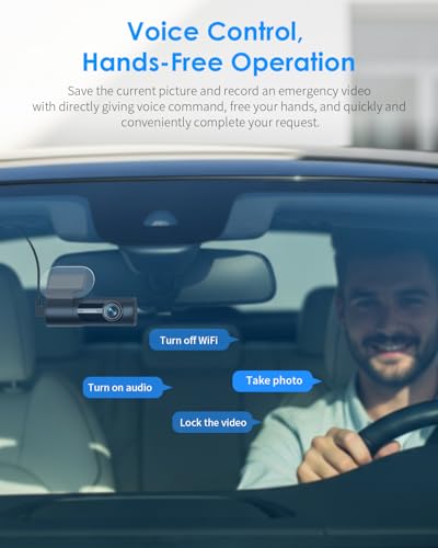 KAWA Dash Cam Car 3K Front, with 32GB SD Card, Voice Control, WiFi and App, 24/7 Parking, G-Sensor, Night Vision, Loop Recording, Dashcam Camera 360 for Truck and SUV