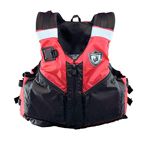 RhinoMaster Life Vest for Watersports, Red/Black, 19" Length x 3.5" Width x 20" Height